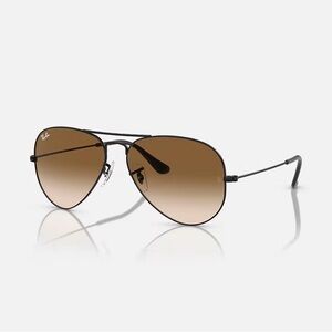 Ray-Ban Aviator Gradient Sunglasses with Black Frame and Brown Lenses